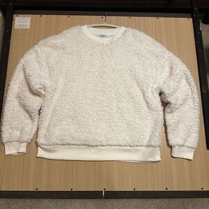 Secret Treasures White Fleece Crew Neck Sweater